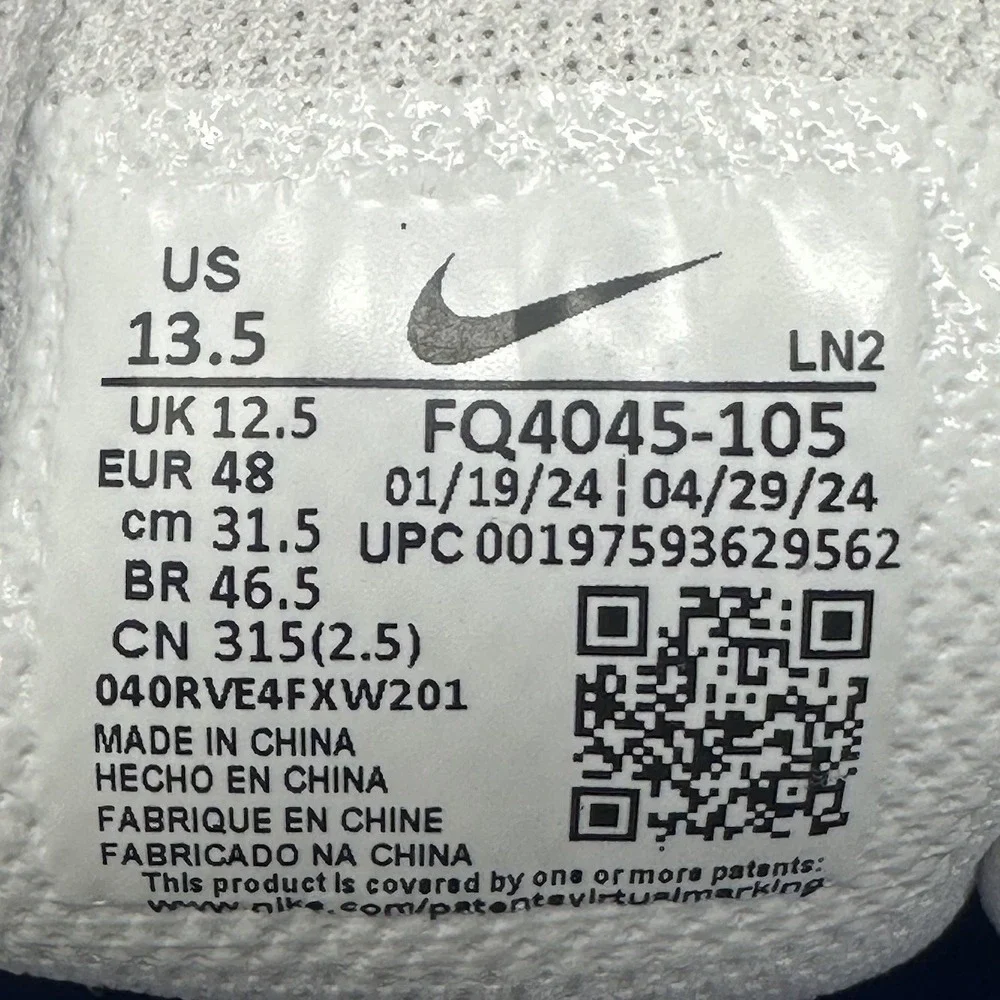 Nike Vapor Edge Speed 360 2 Football Cleats Mens Size 13.5 White Blue FQ4045-105